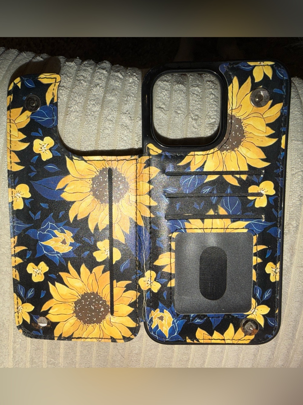 Sunflower Floral Phone Wallet Case with Card Holder - iPhone 14 Pro Max